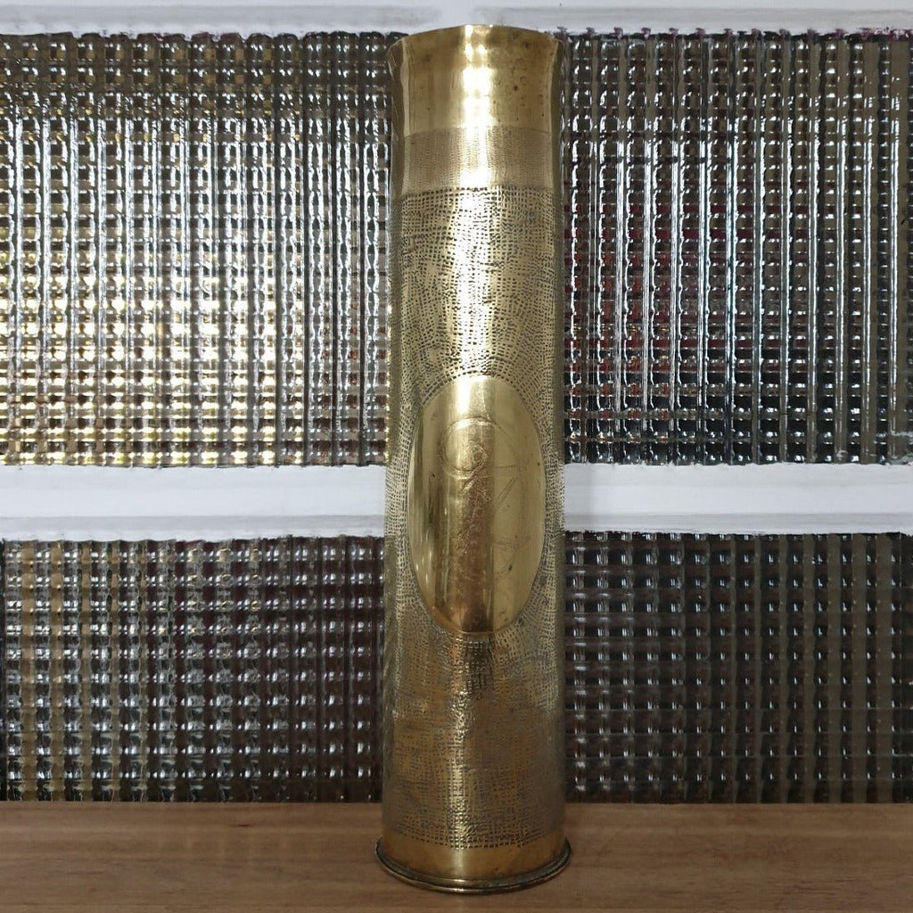 Obus d'artillerie 1914 - 1918 gravé Lierre - Art Nouveau - Hello Broc