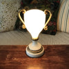 Lampe en forme de coupe en albâtre et anses en bronze doré - Hello Broc