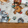 Coupon de tissu vintage pour enfant impression animaux 160 x 120 cm autour de 1980 par Hello Broc brocante en ligne
