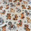 Coupon de tissu vintage pour enfant impression animaux 160 x 120 cm autour de 1980 par Hello Broc brocante en ligne