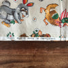 Coupon de tissu vintage pour enfant impression animaux 160 x 120 cm autour de 1980 par Hello Broc brocante en ligne