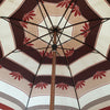 Grand parapluie vintage motifs rayures et feuilles - Hello Broc