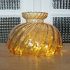 Abat-jour en verre moulé orange irisé provenant d'une ancienne suspension - Hello Broc