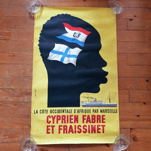 Affiche publicitaire de Jean Colin fin 1950 - Traversée de la Méditerranée - Hello Broc