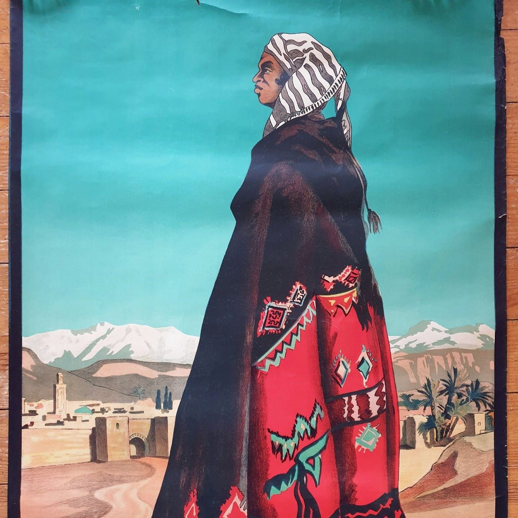 Affiche publicitaire vintage ' Venez au Maroc ' d'après Gabriel Rousseau Circa 1950 1960 - Hello Broc