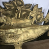 Ancienne décoration d'armoire pot fleurs en bronze doré L. Noël - Hello Broc