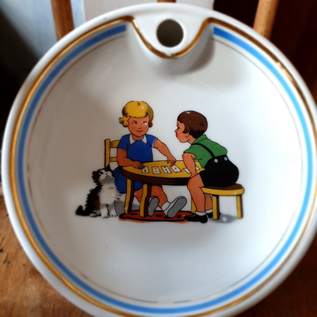 Assiette à bouillie chauffante en faïence fine - Hello Broc