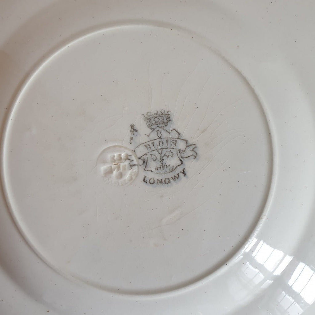 Assiette plate en faïence décor Blois de Longwy circa 1900 1920 Terre de Fer - Hello Broc