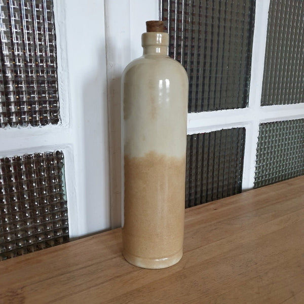 Bouteille en grès émaillé écru bicolore - Hello Broc