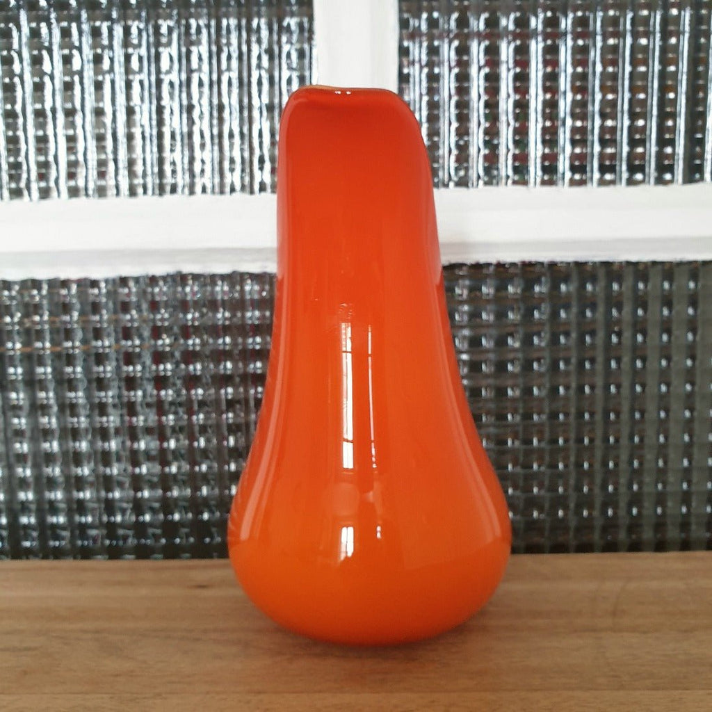 Carafe vintage 70s en verre orange soufflé de Murano - Hello Broc