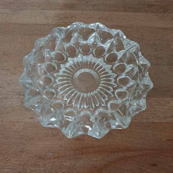 Cendrier en verre moulé transparent forme ronde étoilée - Hello Broc