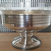 Coupe à fruit sur piédouche base en métal argenté et coupelle en verre moulé - Hello Broc
