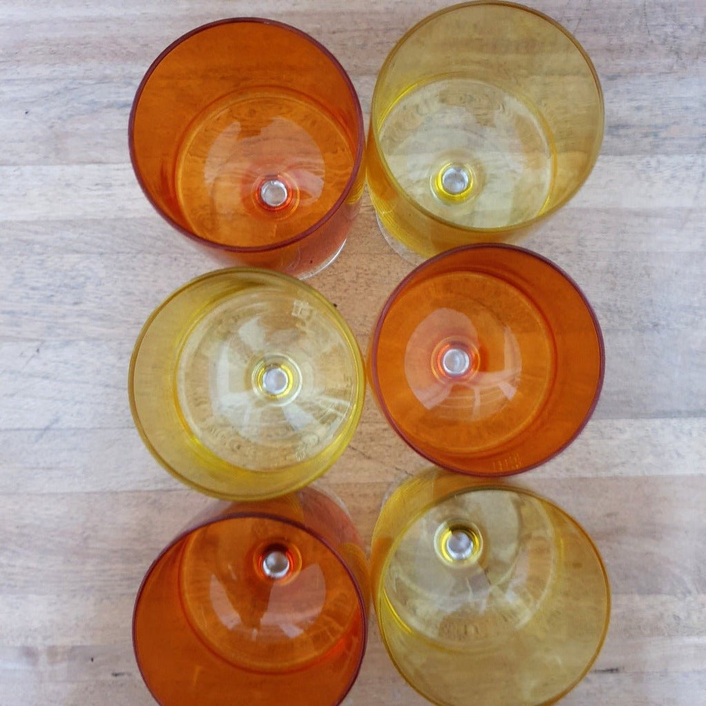 Ensemble de 6 grands verres à vin rétro vintage - Hello Broc