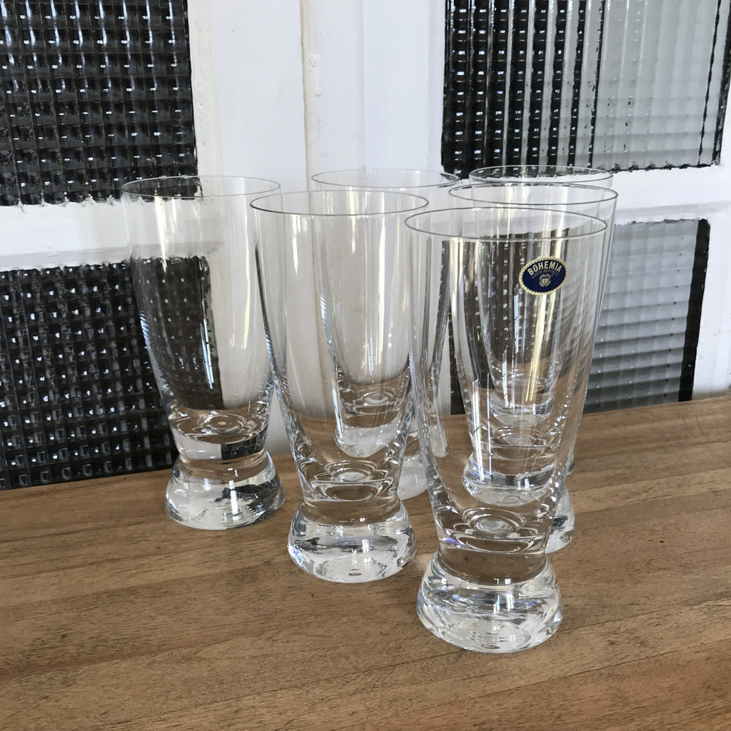 Coffret de 4 verres à bière à pieds de 380ml en cristal de Bohême