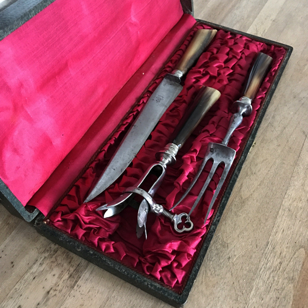 Ensemble de couverts à gigot manche en corne - Hello Broc