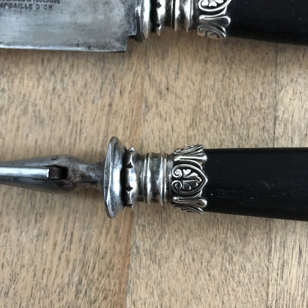 Ensemble de couverts à viande manche en ébène - Hello Broc