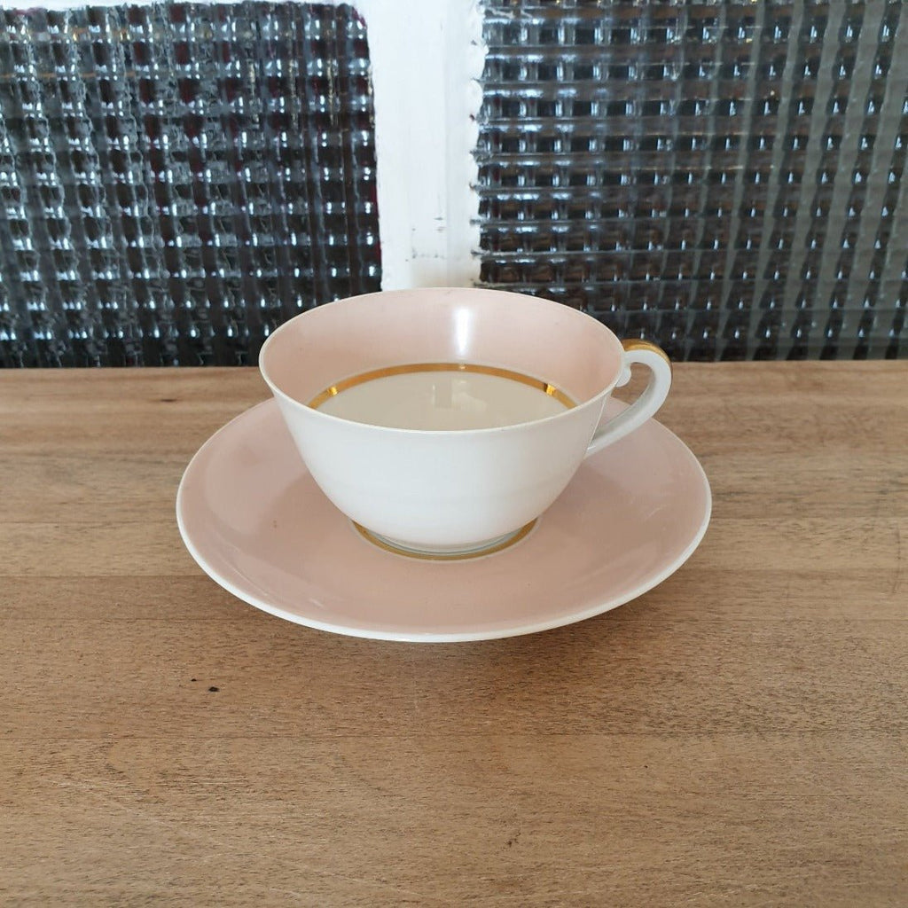 Ensemble tasse à thé et soucoupe en porcelaine de Limoges - 4 en stock - Hello Broc