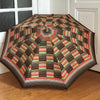 Grand parapluie vintage motifs marron orange et vert années 70 - Hello Broc