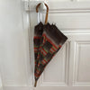 Grand parapluie vintage motifs marron orange et vert années 70 - Hello Broc