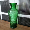Grand vase en verre moulé vert motifs grappes de raisin - Hello Broc