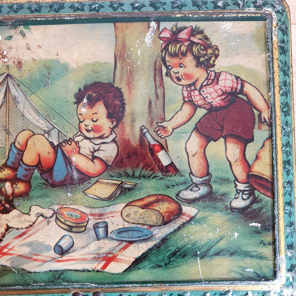 Grande boîte à biscuits Bislor Nancy en métal 1930 / 1940 - Hello Broc