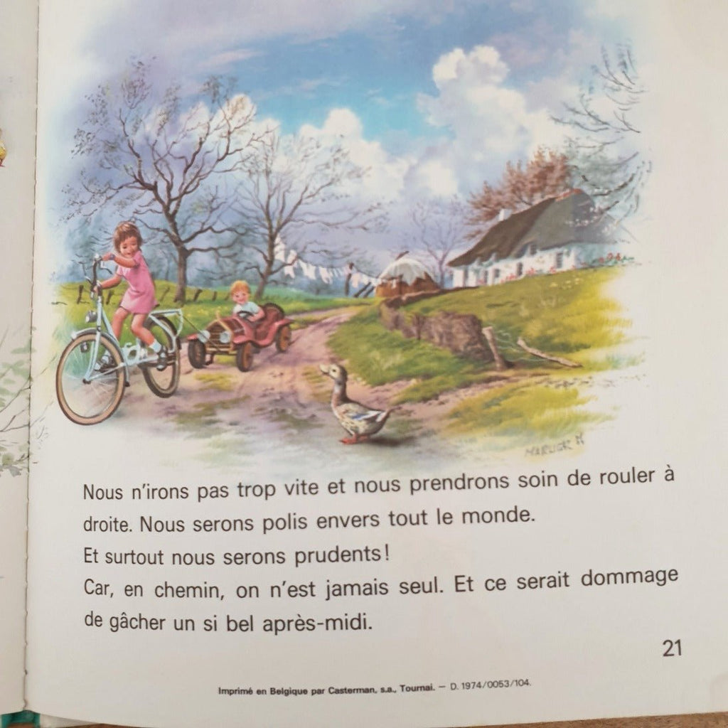 Livre illustré pour enfant Martine fait de la bicyclette 1974 - Hello Broc