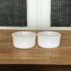Lot de 2 ramequins publicitaires en verre opalin blanc Lever - Hello Broc