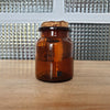 Lot de 3 petits bocaux style pot apothicaire en verre moulé ambré avec bouchon d'origine en liège - Hello Broc