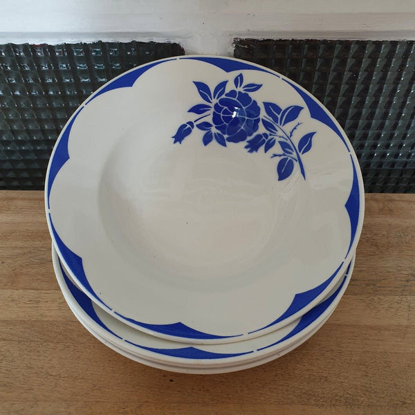 Lot de 4 assiettes creuses Digoin Sarreguemines décor Corsica - Hello Broc