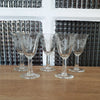 Lot de 4 et 5 verres à digestif sur pied tulipe évasé sérigraphié croix - Hello Broc