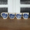 Lot de 4 tasses en faïence de Sarreguemines décor Derby bleu - Hello Broc