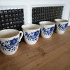 Lot de 4 tasses en faïence de Sarreguemines décor Derby bleu - Hello Broc