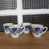 Lot de 4 tasses en faïence de Sarreguemines décor Derby bleu - Hello Broc