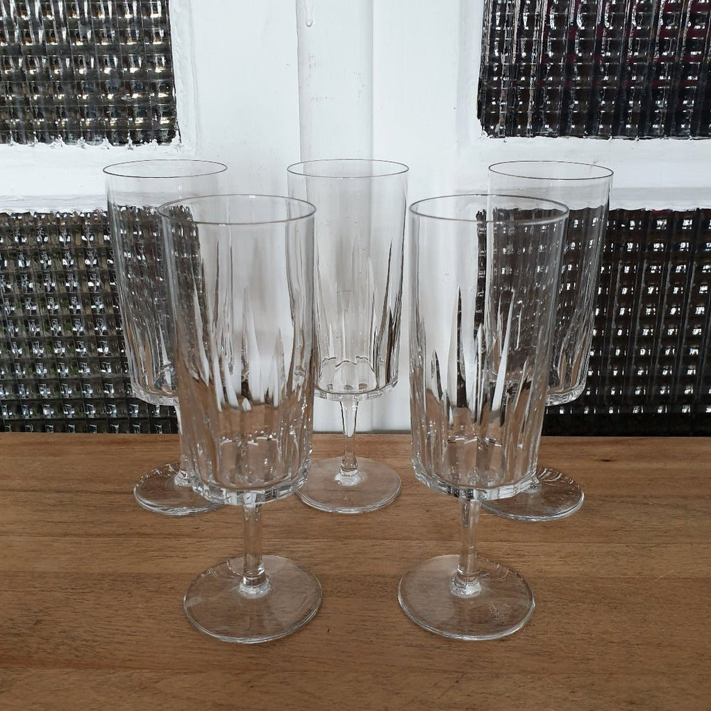 Lot de 5 flûtes à champagne droite en cristal creusé de Bayel - Hello Broc
