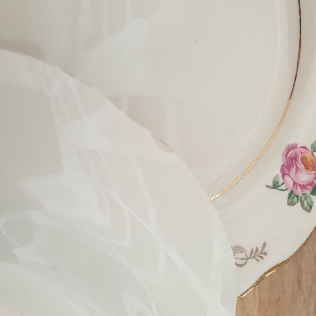 Lot de 6 assiettes à dessert en faïence de Gien décor Marie-Laure milieu XXème siècle - Hello Broc