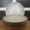 Lot de 6 assiettes creuses en porcelaine blanche décor doré ADP France - 2 lots en stock - Hello Broc