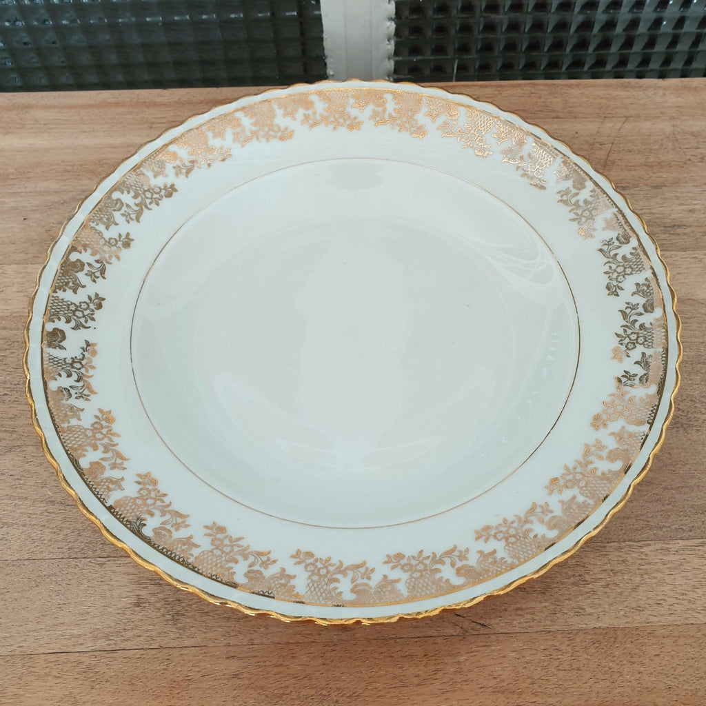 Assiette en porcelaine avec liseré doré (lot de 6) (assiettes