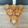 Lot de 6 petits gobelets en verre moulé orange irisé dans le style Picardie de Duralex - Hello Broc