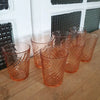 Lot de 7 verres à eau forme gobelet en verre moulé rose Rosaline par Luminarc Arcoroc - Hello Broc