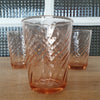 Lot de 7 verres à eau forme gobelet en verre moulé rose Rosaline par Luminarc Arcoroc - Hello Broc