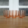 Lot de 7 verres à eau forme gobelet en verre moulé rose Rosaline par Luminarc Arcoroc - Hello Broc