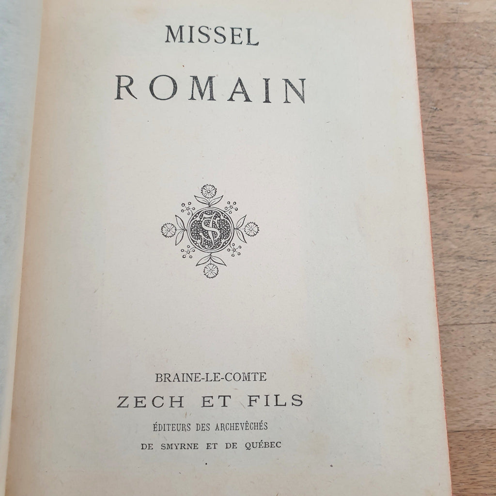 Missel Romain Zech & Fils nᵒ 1010 daté de 1901 par Hello Broc brocante en ligne