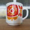 Mug / tasse vintage Arcopal Mobil années 70 - motifs oranges - Hello Broc