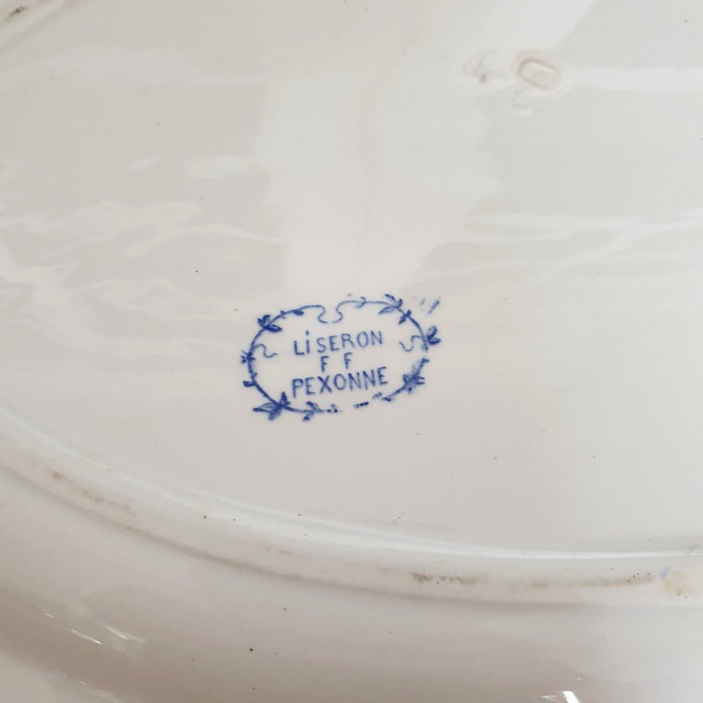 Plat de service ovale Terre de Fer Pexonne décor Liseron - Hello Broc