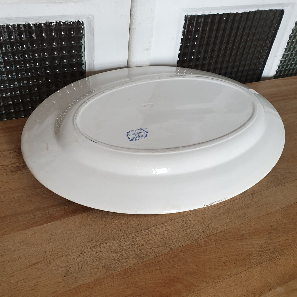 Plat de service ovale Terre de Fer Pexonne décor Liseron - Hello Broc
