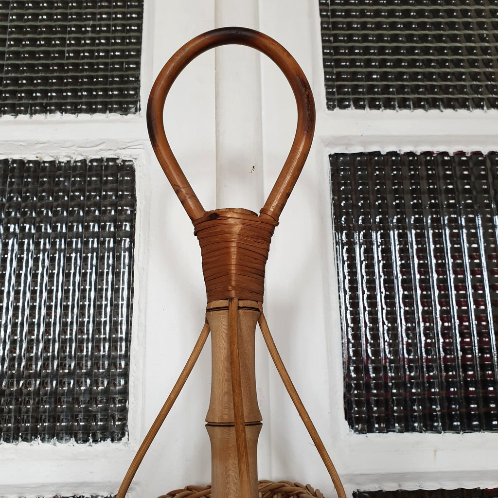 Porte-Bouteilles Mid-Century en Rotin et en Bambou, 1950s en vente sur Porte-Bouteilles Mid-Century en Rotin et en Bambou, 1950s en vente sur