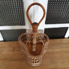 Porte-bouteille vintage en osier et rotin - Hello Broc brocante en ligne