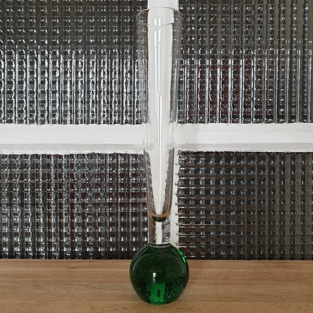 Soliflore bicolore en verre bullicante de Murano base boule - Hello Broc