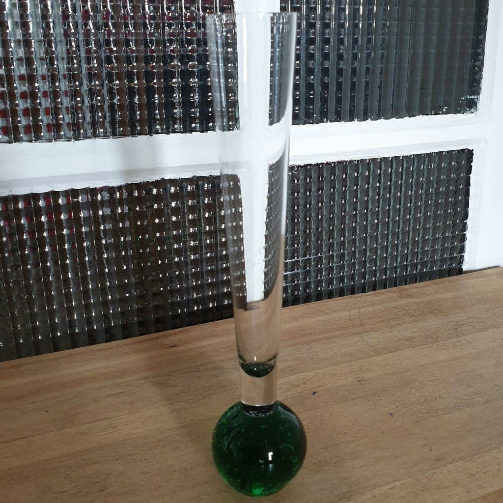Soliflore bicolore en verre bullicante de Murano base boule - Hello Broc