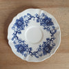 Sous-tasse en faïence de Sarreguemines décor Derby fleurs bleues - Hello Broc